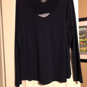 Navy new never worn Lane Bryant thin top with cute back
